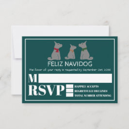 Feliz Navidog, Spanisches Weihnachts-Party-UAWG RSVP Karte