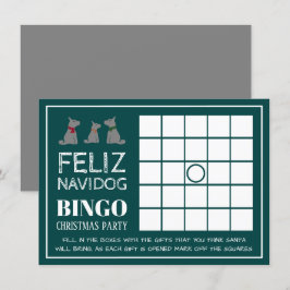 Feliz Navidog, Spanisches Weihnachtsbingo Party Einladung