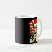 Feliz Navidog Tbull With Santa Claus Hat Ttie Chri Kaffeetasse (VorderseiteRechts)