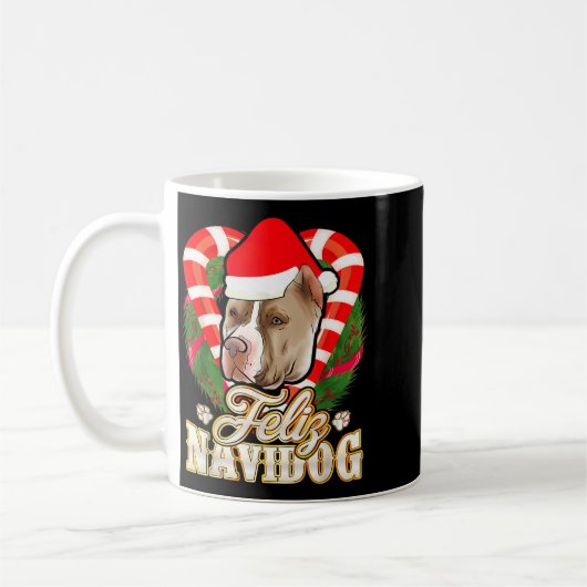 Feliz Navidog Tbull With Santa Claus Hat Ttie Chri Kaffeetasse (Links)