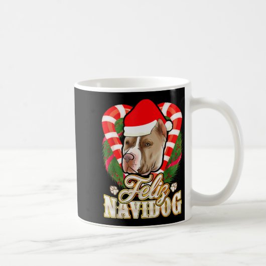 Feliz Navidog Tbull With Santa Claus Hat Ttie Chri Kaffeetasse (Rechts)