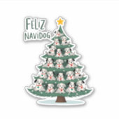 Feliz Navidog Weihnachts Hund T-Shirt, Lustig Süß Aufkleber (Vorderseite)