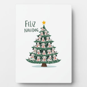 Feliz Navidog Weihnachts Hund T-Shirt, Lustiger Sü Fotoplatte