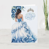 Feliz Quinceanera 15th Birthday Shades of Blue Karte (Vorderseite)