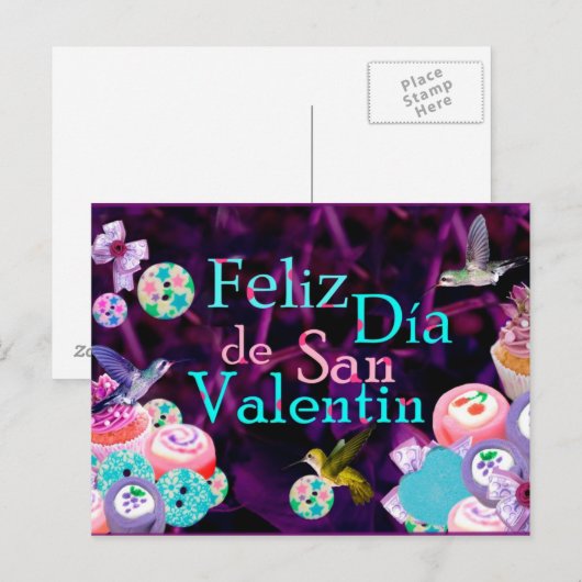 Feliz San Valentin Postkarte (Vorne/Hinten)