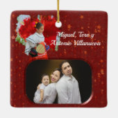 Feliz Weihnachts-Blume & Sterne 2555 Keramikornament (Rückseite)