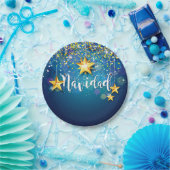 Felize Navidad Gold Stars Weihnachten 7" Pappteller (Party)