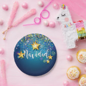 Felize Navidad Gold Stars Weihnachten 7" Pappteller (Party)