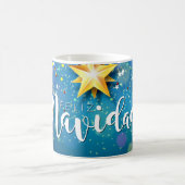 Felize Navidad Gold Stars Weihnachten Kaffeetasse (Mittel)