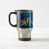 Felize Navidad Gold Stars Weihnachten Reisebecher (Links)