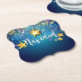 Felize Navidad Gold Stars Weihnachten Untersetzer