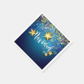 Felize Navidad Gold Stars Weihnachtscocktail Serviette (Ecke)