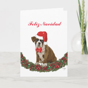 Felize Navidad lindo perro festivo Feiertagskarte