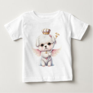 Fell Freude: Engel Flügel Malteser Hund Welpe Gesc Baby T-shirt