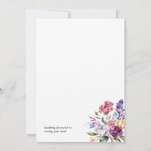 Fell in Liebe Brautparty Blumengarten Einladung (Rückseite)