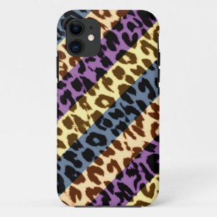 Fell mit Leopardenstreifen Tierdruck Fellhaut iPhone 11 Hülle