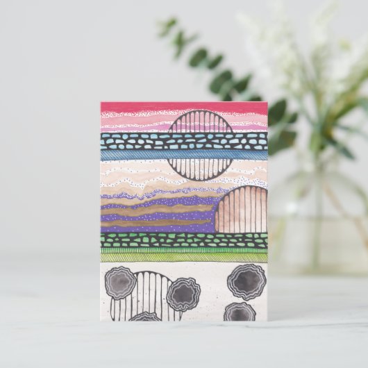 Fell Top Fantasy, original Mixed Media Artwork Postkarte (Stehend Vorderseite)