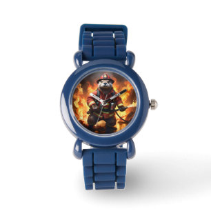 **"Fell und Flammen: Der Otter-Feuerwehrmann beim  Armbanduhr
