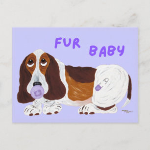 Fellbaby Basset Hound Welpe Postkarte