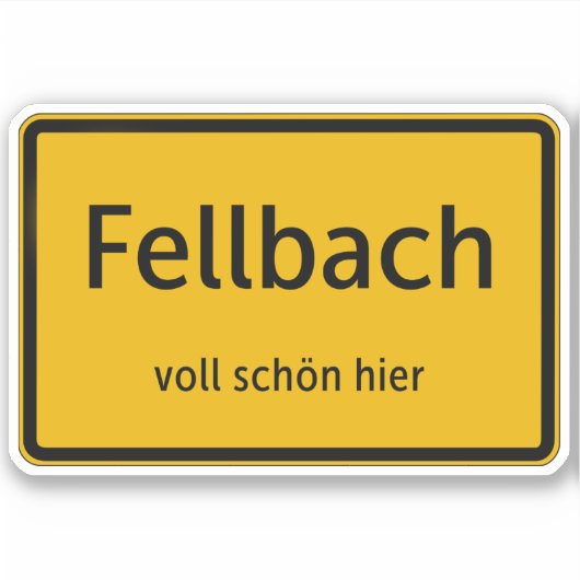 Fellbach Aufkleber Sticker Autoaufkleber (Vorderseite)