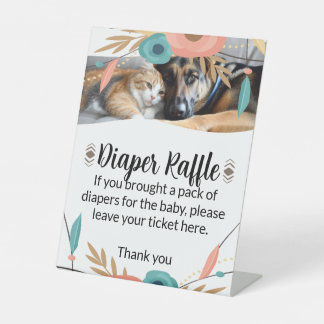 Fellige große Brüder Baby Shower Windel-Raffle Sockelschild