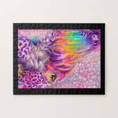 Fellige psychedelische farbenfrohe Träume Puzzle (Horizontal)