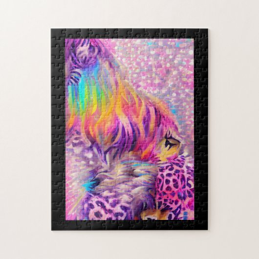 Fellige psychedelische farbenfrohe Träume Puzzle (Vertikal)