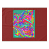 Fellige regenbogenfarbene Blume Tischdecke (Vorderseite (Horizontal))