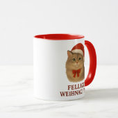 Fellige sibirische Weihnachtskatze Tasse (VorderseiteRechts)