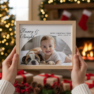 Fellige und strahlende bunte Familien-Weihnachtska Feiertagskarte