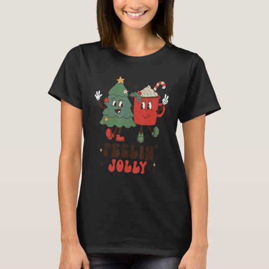 Fellin' Jolly  Christmas Tree Hot Cocoa Coffee T-Shirt (Vorderseite)