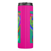 Fellregenbogenfarbene Blume Thermotasse Thermosbecher (Rückseite)