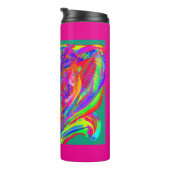 Fellregenbogenfarbene Blume Thermotasse Thermosbecher (Nach rechts gedreht)