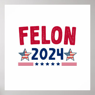 Felon 2024 Geschenk | USA Sarcastic Politics Poster