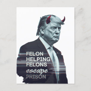 Felon Helping Felons entkommen Gefängnis Evil Trum Postkarte