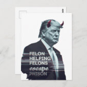 Felon Helping Felons entkommen Gefängnis Evil Trum Postkarte (Vorne/Hinten)