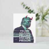 Felon Helping Felons entkommen Gefängnis Evil Trum Postkarte (Stehend Vorderseite)