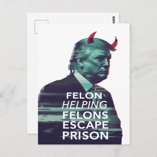 Felon Helping Felons entkommen Gefängnis Evil Trum Postkarte (Vorne/Hinten)