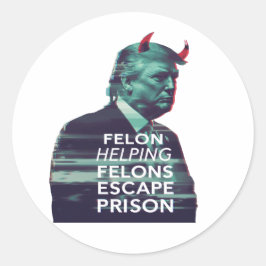 Felon Helping Felons entkommen Gefängnis Evil Trum Runder Aufkleber