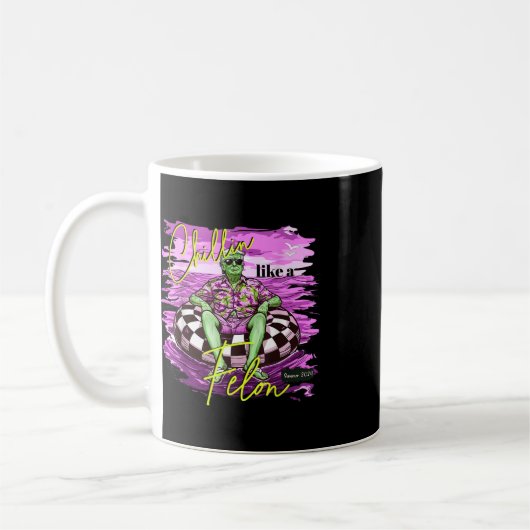Felon Summer Chilling wie ein Felon Summer Funny T Kaffeetasse (Links)