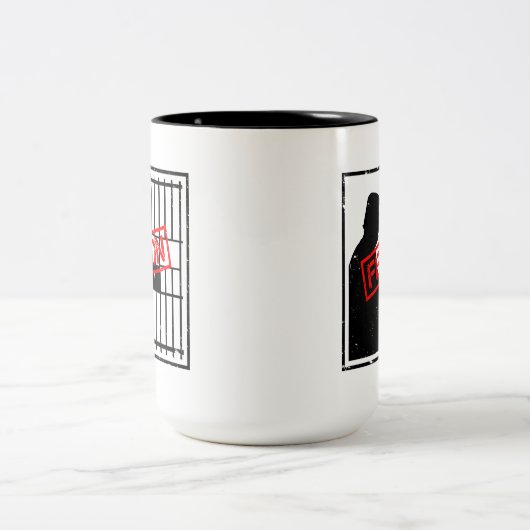 Felon Trump für das Gefängnis Anti Trump Pro Justi Zweifarbige Tasse (Mittel)