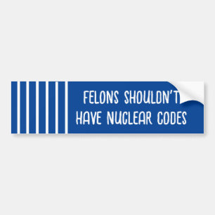 Felonen sollten keine Nuklearen Codes haben (blau/ Autoaufkleber