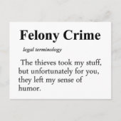 Felony Definition Postkarte (Vorderseite)
