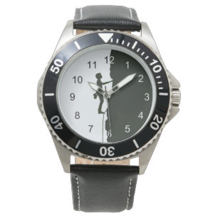 Fels, Bergsteiger Kletterer Silhouette Armbanduhr
