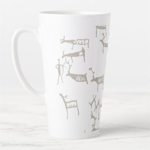Fels Petroglyphe Alte Europäische Hirschjagd Milchtasse