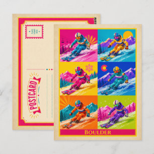 Fels Postkarte Colorado Skifahren Vintage Pop Art