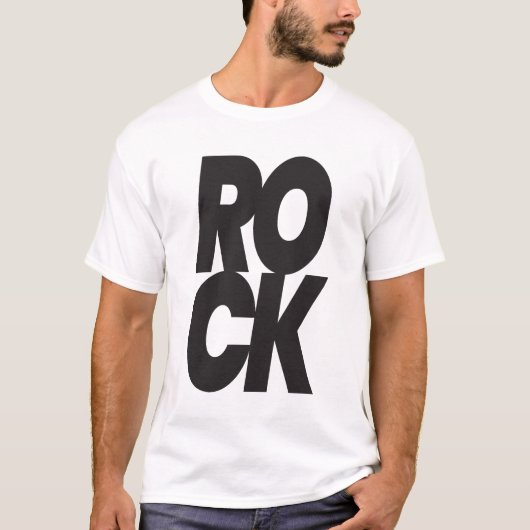 Fels-Typografie gestapelt T-Shirt (Vorderseite)