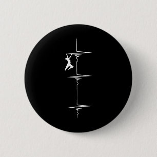 Fels-Wand-Kletterer Herzschlag Ekg Puls Bouldern M Button