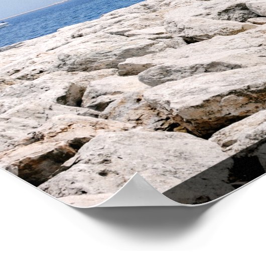 Felsbarrieren und See Poster (Ecke)