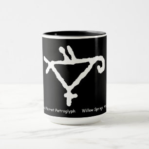 Felsbild eines stilisierten Papageis Tasse